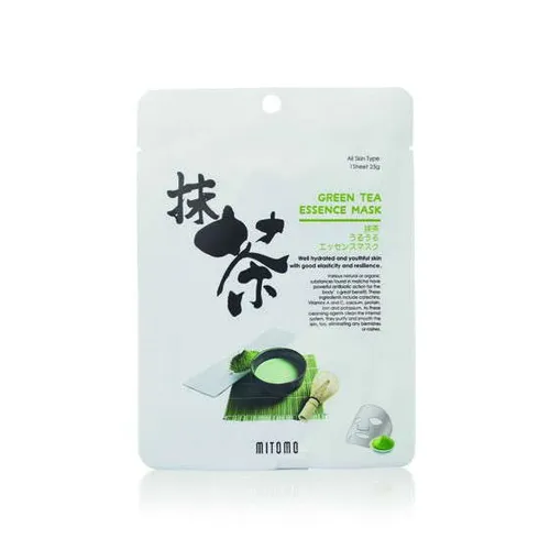 Mitomo Green Tea Essence Mask (Maska z wyciągiem z zielonej herbaty) - 2