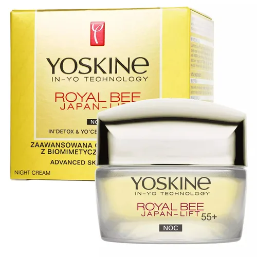 Yoskine Royal Bee Japan-Lift, Advanced Skin Rebuilding Cream 55+ (Zaawansowany odbudowujący skórę krem na noc z biomimetycznym peptydem 55+)