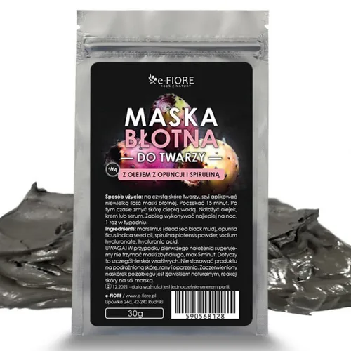 e-Fiore Maska błotna do twarzy z olejem opuncji figowej i spiruliną
