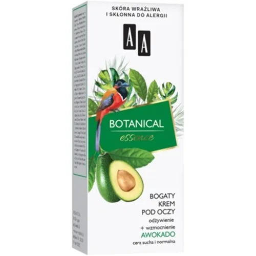 AA Botanical Essence, Bogaty krem pod oczy `Odżywienie + wzmocnienie - awokado`