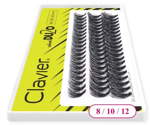 Clavier DU2O Double Volume, Kępki rzęs mix  8mm-10mm-12mm