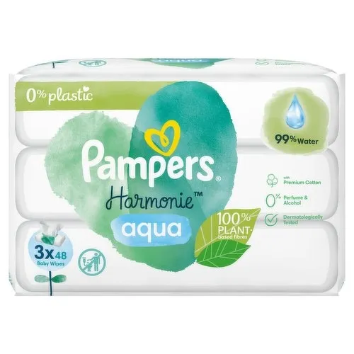 Pampers Harmonie Aqua Wet Wipes (Chusteczki nawilżane dla dzieci)