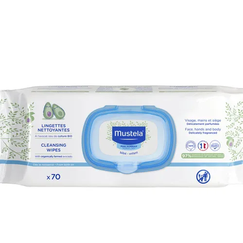 Mustela Bebe, Lingettes Nettoyantes (Chusteczki oczyszczające z organicznym awokado)