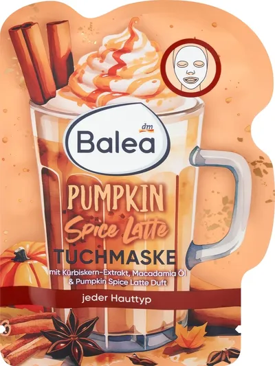 Balea Pumpkin Spice Latte, Sheet Mask (Maska w płachcie)