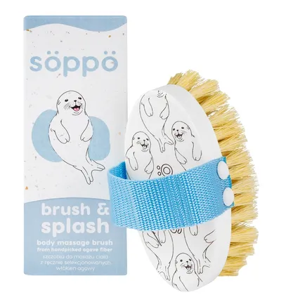 Soppo Brush & Splash , Szczotka do masażu ciała z ręcznie selekcjonowanych włókien agawy