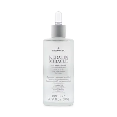 Medavita Keratin Miracle, Liss Magic Drops Oil (Ultra wygładzający i rozświetlający olejek do włosów)