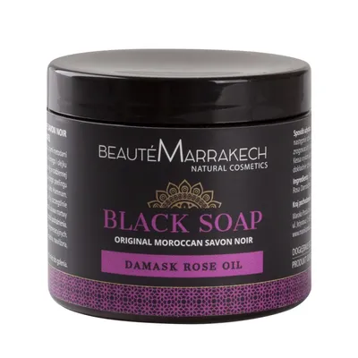 Beaute Marrakech Black Soap Original Moroccan Savon Noir Damask Rose Oil (Czarne mydło różane)