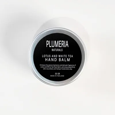 Plumeria Naturals Lotus and White Tea, Hand Balm (Kwiat Lotosu i Biała Herbata, Balsam do rąk)