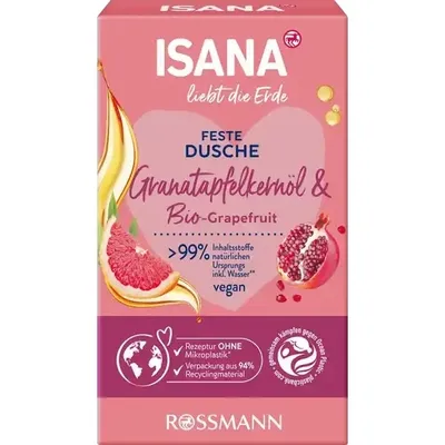 Isana Liebt die Erde, Granat & Bio-Grapefruit, Soap Bar (Kostka myjąca do ciała)