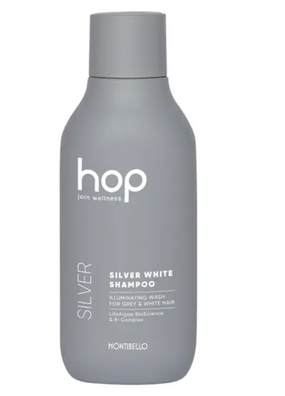 Montibello Hop, Silver White Shampoo (Szampon rozświetlający do włosów platynowych lub siwych)