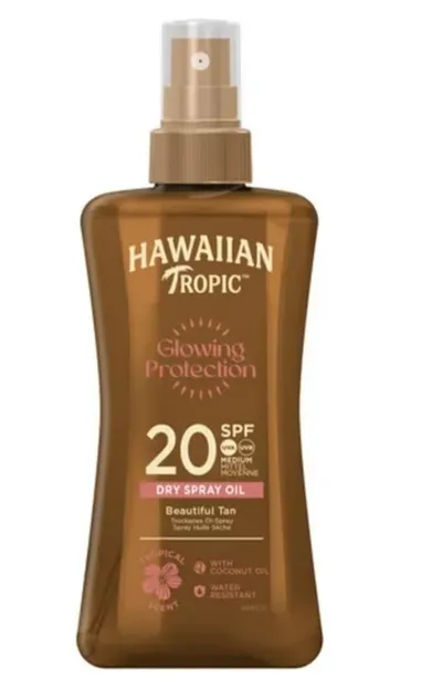 Hawaiian Tropic Glowing Protection, Dry Spray Oil SPF20 (Olejek do opalania w sprayu SPF20)
