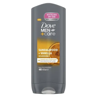 Dove Men+ Care, Sandalwood & Vanilla, Nourishing Shower Gel (Drzewo sandałowe i Wanilia, Odżywczy żel pod prysznic)
