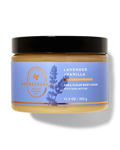 Bath & Body Works Aromatherapy, Lavender Vanilla, Shea Sugar Body Scrub (Cukrowy peeling do ciała z masłem shea i naturalnymi olejkami eterycznymi)