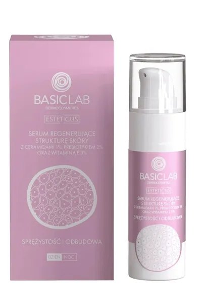 BasicLab Dermocosmetics Esteticus, Serum regenerujące strukturę skóry z ceramidami 5% `Sprężystość i odbudowa`