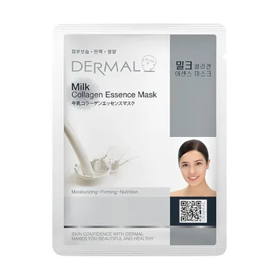 Dermal Korea Milk, Collagen Essence Mask (Kolagenowa maseczka w płachcie z proteinami mleka)
