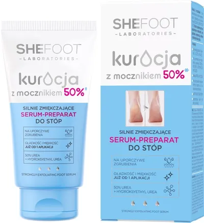 SheFoot Kuracja z mocznikiem 50%, Silnie zmiękczające serum-preparat do stóp