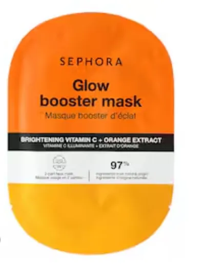Sephora Collection, Brightening Vitamin C + Orange Extract, Glow Booster Mask (Rozświetlająca maska do twarzy w płachtach)