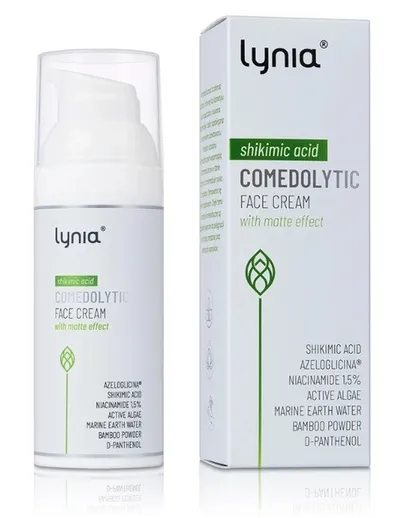 Lynia Shikimic Acid, Comedolytic Face Cream (Komedolityczny krem do twarzy matujący z kwasem szikimowym i azeloglicina)