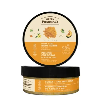 Green Pharmacy Kurkuma i Olejek Dyniowy, Cukrowo-solny peeling do ciała