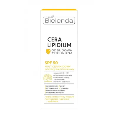 Bielenda Cera Lipidium, Multiceramidowy ochronny krem barierowy SPF50