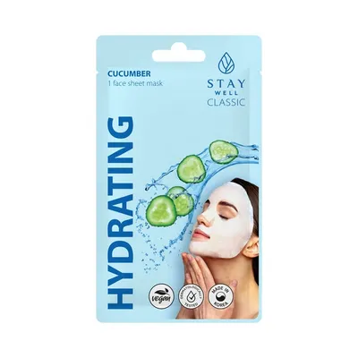 Stay Well Hydrating, Cucumber Face Sheet Mask (Kojąca maska do twarzy w płachcie z ekstraktem z ogórka)