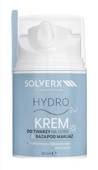 Solverx Hydro, Krem do twarzy na dzień & baza pod makijaż