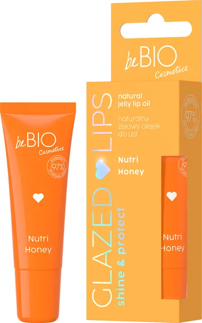 beBIO Glazed Lips, Nutri Honey, Naturalny żelowy olejek do ust