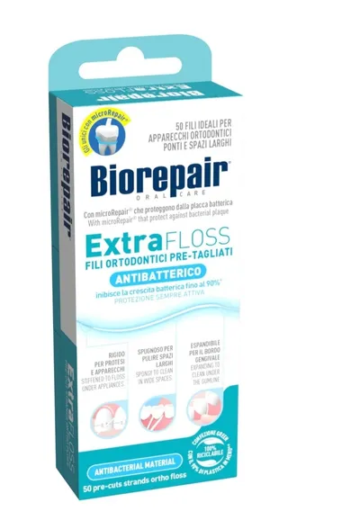 BioRepair Antibacterial, Extra Floss (Antybakteryjna nić ortodontyczna)