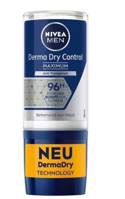 Nivea Men, Derma Dry Control Maximum, Anti-Perspirant Roll-on (Antyperspirant w kulce)