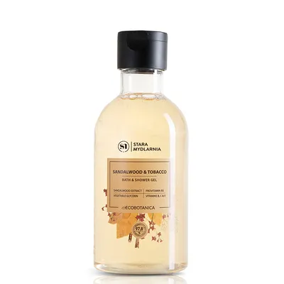 Stara Mydlarnia Eco Botanica, Sandalwood & Tobacco Bath & Shower Gel (Drzewo sandałowe i tytoń, Żel do kąpieli i pod prysznic)
