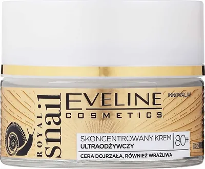 Eveline Cosmetics Royal Snail, Terapia śluzem ślimaka, Skoncentrowany krem ultraodżywczy na dzień i na na noc 80+