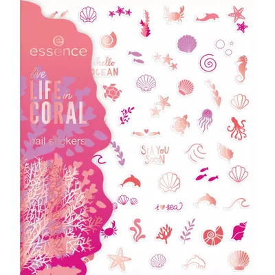 Essence Live Life in Coral, Nail Stickers (Naklejki na paznokcie)