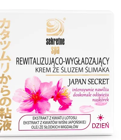 Sekretne Spa Japan Secret, Rewitalizująco-wygładzający krem na dzień ze śluzem ślimaka