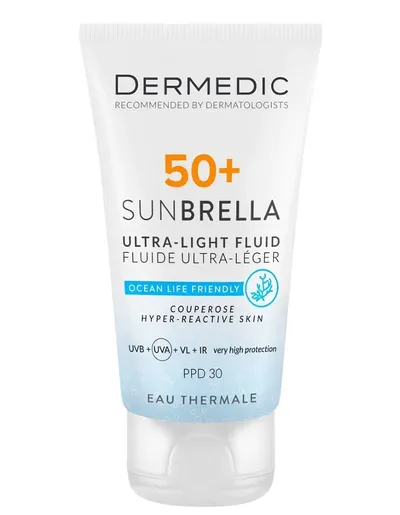 Dermedic Sunbrella, Ultralekki krem do cery naczyniowej SPF50+