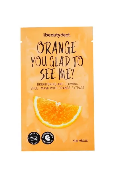 The Beauty Dept. Orange You Glad to See Me?, Brightening & Glowing Sheet with Orange Extract (Rozjaśniająca i rozświetlająca maska w płachcie)
