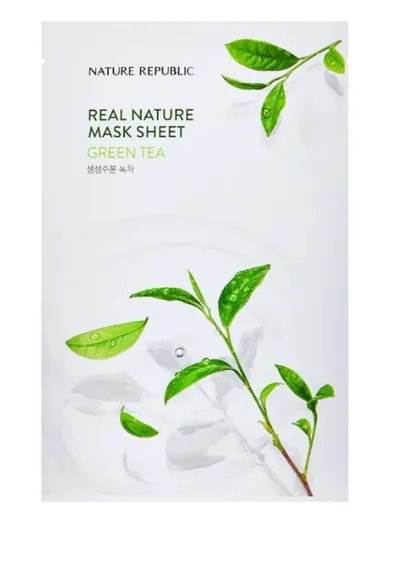 Nature Republic Green Tea, Real Nature Face Sheet Mask (Zielona Herbata, Maska do twarzy w płachcie)