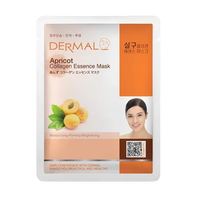 Dermal Korea Apricot, Collagen Essence Mask (Kolagenowa maseczka w płachcie  z morelą)
