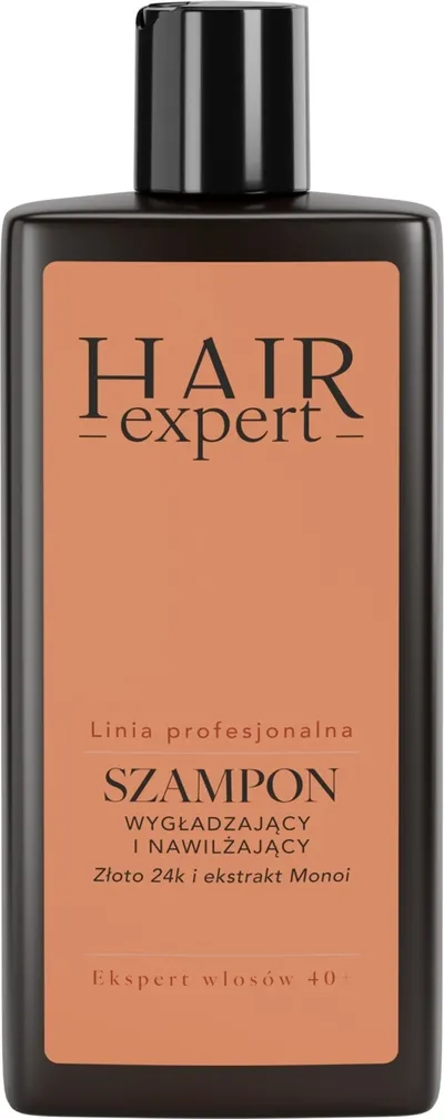 Hair Expert Linia Profesjonalna, Szampon do włosów wygłądzająco-nawilżający z 24k złotem i ekstraktem monoi