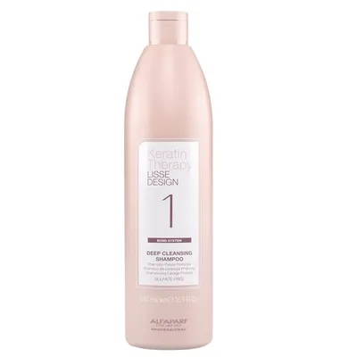 Alfaparf Keratin Therapy, Lisse Design, Deep Cleansing Shampoo (Głęboko oczyszczający szampon przed keratynowym prostowaniem włosów)
