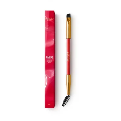 Kiko Milano Gloss Supreme, Universal Duo Brow Brush (Podwójna szczoteczka do brwi)