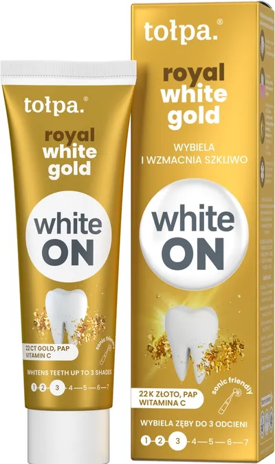 WhiteON Royal White Gold, Wybielająco-wzmacniająca pasta do zębów
