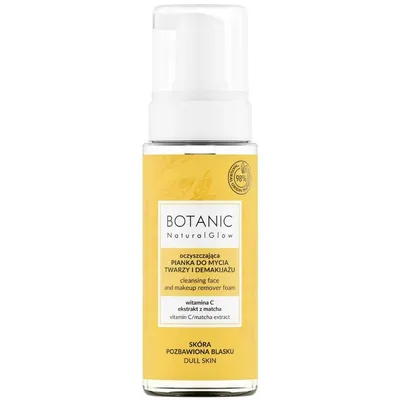 Botanic Skin Food Natural Glow, Oczyszczająca pianka do mycia twarzy i demakijażu