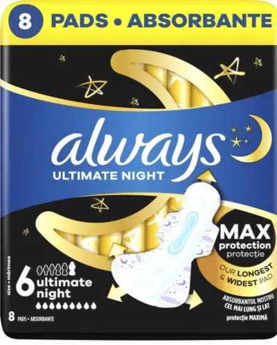Always Ultra, Ultimate Night, Podpaski ze skrzydełkami rozmiar 6