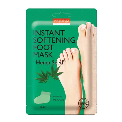 Purederm Hemp Seed, Instant Softening Foot Mask (Zmiękczająca maska do stóp w skarpetkach)