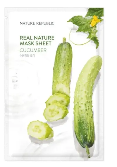 Nature Republic Cocomber, Real Nature Face Sheet Mask (Ogórek, Maska do twarzy w płachcie)