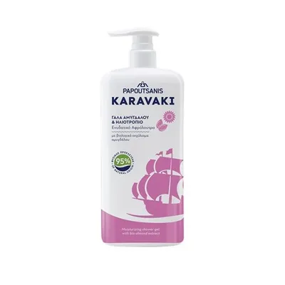 Papoutsanis Karavaki, Almond Milk & Sunflower, Bath And Shower Gel Foam (Mleko migdałowe i Słonecznik, Żel pod prysznic)