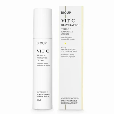 Bioup Vit C Triple Radiance Cream (Krem rozświetlający z potrójną witaminą C i resweratrolem)