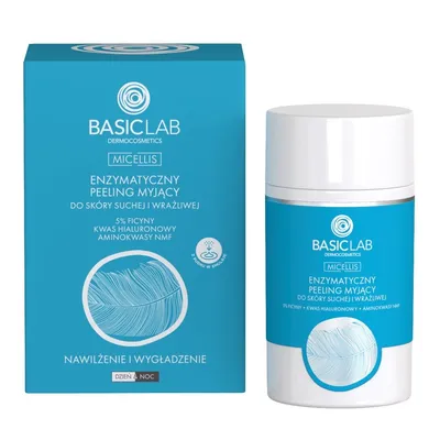 BasicLab Dermocosmetics Micellis, Nawilżenie i wygładzenie,  Enzymatyczny peeling myjący do skóry suchej i wrażliwej