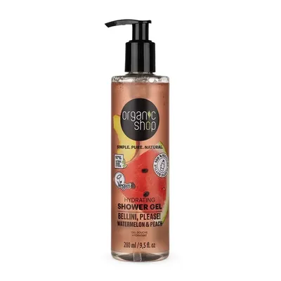 Organic Shop Bellini, please! Watermelon & Peach, Hydrating Shower Gel (Arbuz i Brzoskwinia, Nawilżający żel pod prysznic)