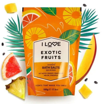 I Love... Cosmetics Exotic Fruits, Bath Salts (Kojąco-relaksująca sól do kąpieli)